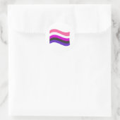Genderfluidプライド波形フラグ ラウンドシール (バッグ)