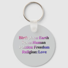 Genderfluidプライド – 生誕地：地球。人種：人間 キーホルダー