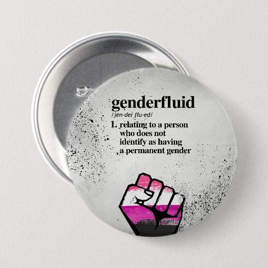 Genderfluid定義-定義されたLGBTQの言葉- 缶バッジ (正面&裏面)