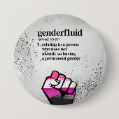 Genderfluid定義-定義されたLGBTQの言葉- 缶バッジ (正面)
