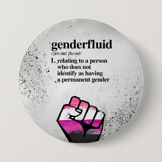 Genderfluid定義-定義されたLGBTQの言葉- 缶バッジ (正面)
