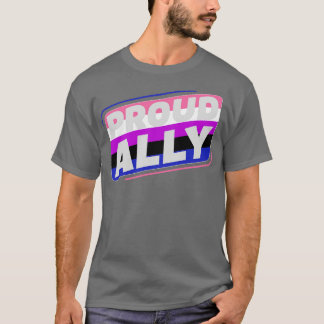 Genderfluid 誇りを持った Ally LGBT Genderfluidフラグ Tシャツ