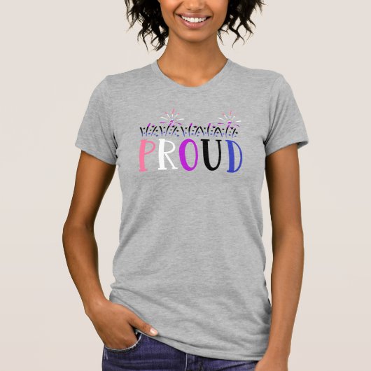 Genderfluid 誇りを持った Fireworks LGBTQ Tシャツ (正面)