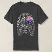 Genderfluid Anatomical Heart Ribcage Queer Pride H Tシャツ (デザイン正面)
