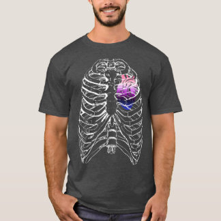 Genderfluid Anatomical Heart Ribcage Queer Pride H Tシャツ