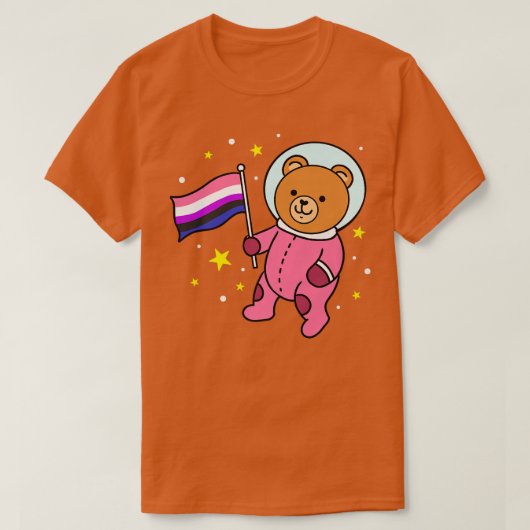 Genderfluid Bear In宇宙Genderfluid Premium 900 Tシャツ (デザイン正面)