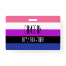 Genderfluid Flag名/代名詞バッジ