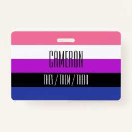 Genderfluid Flag名/代名詞バッジ バッジ