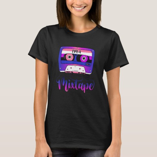 Genderfluid Mixtapeジェンダー流体プライドフラグ Tシャツ (正面)