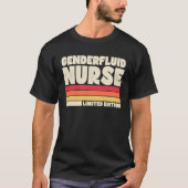 Genderfluid Nurse  Retro Vintage Style Tシャツ (正面)