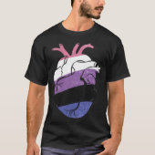Genderfluid Pride Heart Flag Tシャツ (正面)