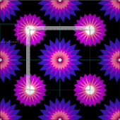 Genderfluidity pride colors /black flower pattern ファブリック (タイル)