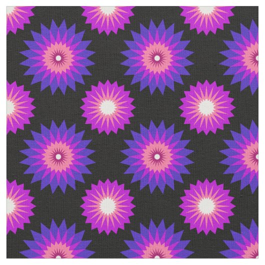 Genderfluidity pride colors /black flower pattern ファブリック (クローズアップ)
