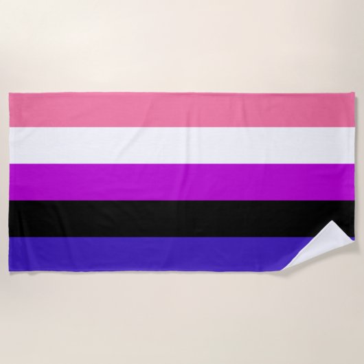 Genderfluidity Pride flag Beach Towel ビーチタオル (正面)