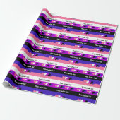 Genderfluidity pride flag with text wrapping paper ラッピングペーパー (アンロールド)