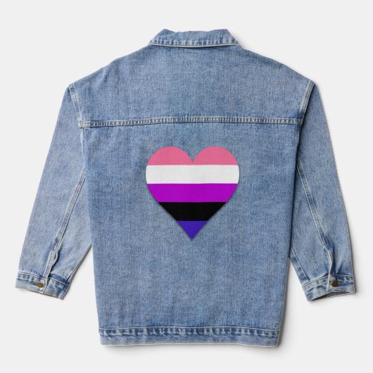 Genderfluidity pride heart  デニムジャケット (裏面)