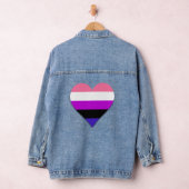Genderfluidity pride heart  デニムジャケット (ハンガー)