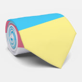 Genderfluxピンク灰色ブルーイエロストライプのグLGBT ネクタイ (ロール)