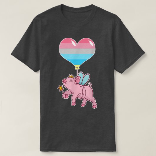 Genderflux Pig Fairy - Nonbinary Gender Tシャツ (デザイン正面)