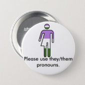 Genderqueerそれらまたはそれら代名詞ボタン 缶バッジ (正面&裏面)