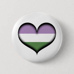 Genderqueerのハート 缶バッジ