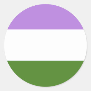 Genderqueerのプライドの旗のステッカー ラウンドシール