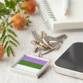 GENDERQUEERのプライド キーホルダー (側面)