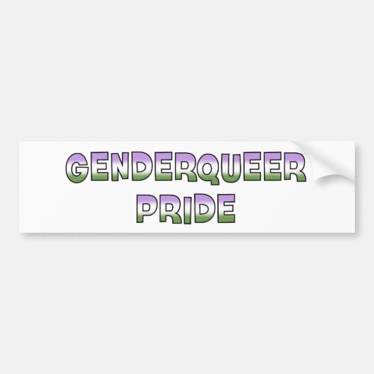 Genderqueerのプライド バンパーステッカー (正面)