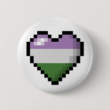 Genderqueerの大きいピクセルハートデザインプライドフラグ