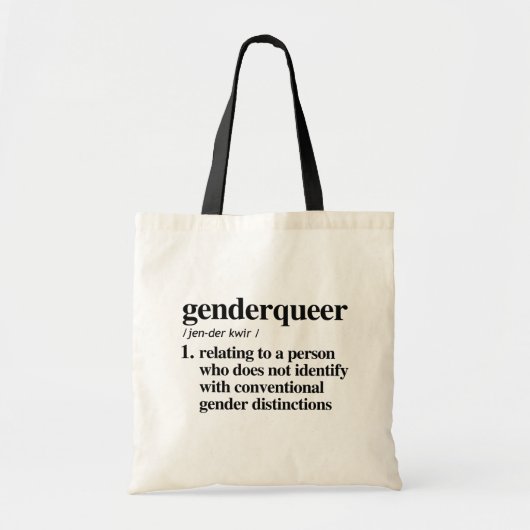 Genderqueerの定義 – LGBTQの定義 – トートバッグ (正面)