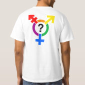 GENDERQUEERの記号の虹 Tシャツ (裏面)