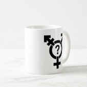 GENDERQUEERの記号の黒 コーヒーマグカップ (正面右)