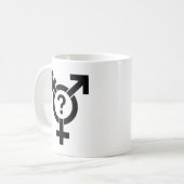 GENDERQUEERの記号の黒 コーヒーマグカップ (正面左)