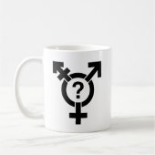 GENDERQUEERの記号の黒 コーヒーマグカップ (左)