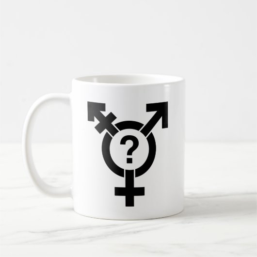 GENDERQUEERの記号の黒 コーヒーマグカップ (左)