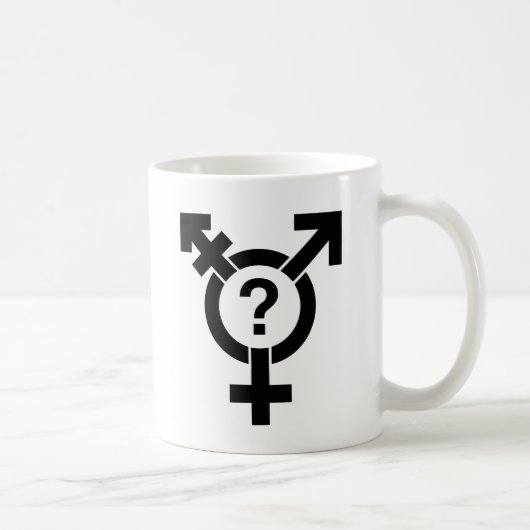 GENDERQUEERの記号の黒 コーヒーマグカップ (右)