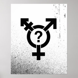 GENDERQUEERシンボルブラック ポスター