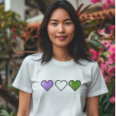 Genderqueerフラグピクセルハート Tシャツ