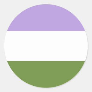 Genderqueerプライドサークルステッカー ラウンドシール