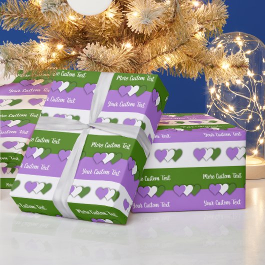 Genderqueerプライドフラグと文字ラッピング紙 ラッピングペーパー (クリスマス)