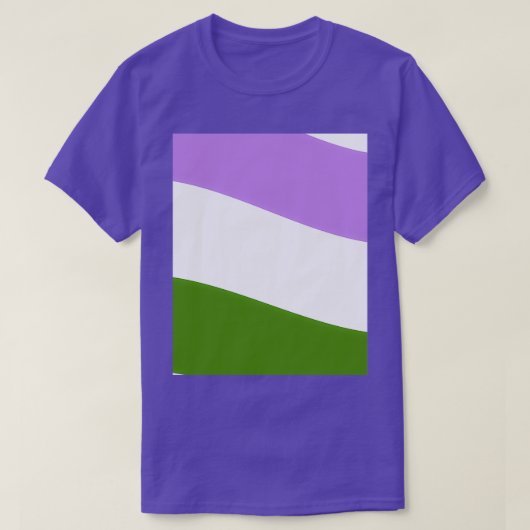 Genderqueerプライド国旗を振る配色グラフィック Tシャツ (デザイン正面)