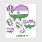 Genderqueer不安がホエー誇りを持ったルのステッカーシート シール (シート)