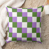 Genderqueer colors checkered pattern throw pillow クッション (ブランケット)