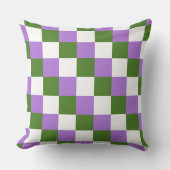 Genderqueer colors checkered pattern throw pillow クッション (正面)