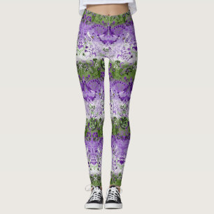 Genderqueer Dragon Damask - Genderqueerプライド国旗 レギンス
