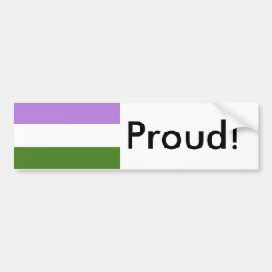 GenderQueer GenderFluidプライドフラグ バンパーステッカー