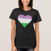 Genderqueer Heart Minimalism Tシャツ (正面)