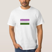 Genderqueer Nonbinaryの旗のプライドそれら代名詞 Tシャツ (正面)