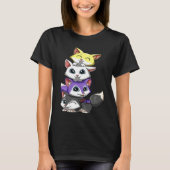 Genderqueer Nonbinary Pride LGBTQ Foxes Tシャツ (正面)