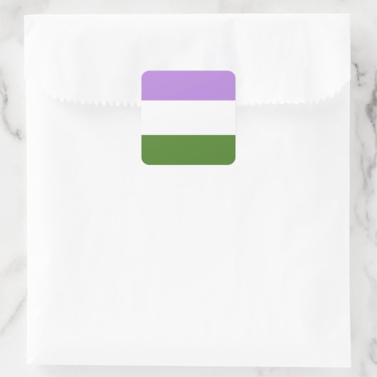 Genderqueer Pride Flag  スクエアシール (バッグ)